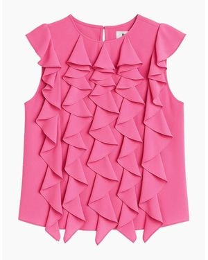 Ro&zo Frill Front Top - Pink