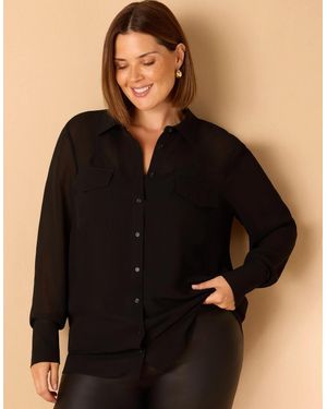 Live Unlimited London Patch Pocket Shirt - Black
