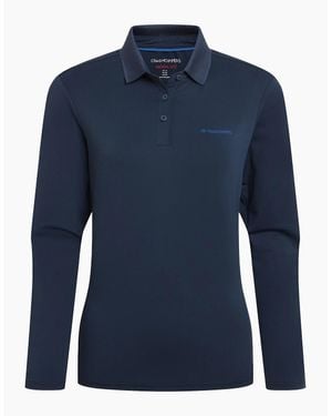 Craghoppers Ladies Thornbury Nosilife Long-Sleeved Golf Polo Shirt - Blue