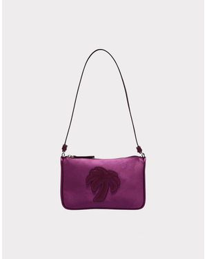 Palm Angels Satin Palm Shoulder Bag - Purple