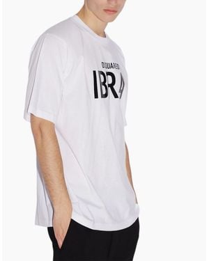 DSquared² T Shirts Shorts Sleeve Crew Neck Graphic Print Casual Cotton New - White