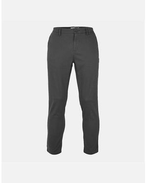 ONLY Solid Patterned Straight Chinos - Grey