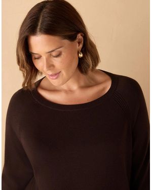 Live Unlimited London Chocolate Round Neck Jumper - Black