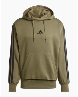 adidas Fleece 3 Stripes Hoodie - Green