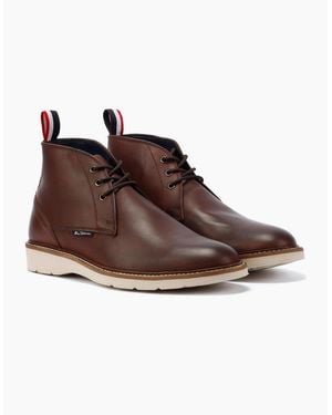 Ben Sherman Hampton Leather Burgundy Boots - Brown