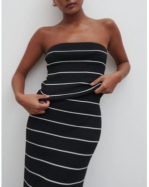 Pretty Lavish Louisa Stripe Bandeau Knit Top - Black