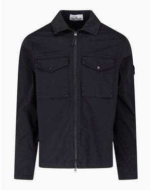 Stone Island Raso Cotton Overhsirt - Blue