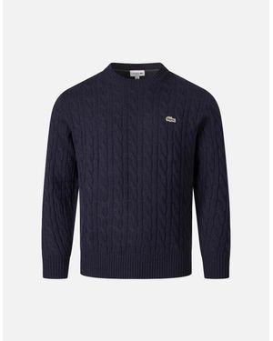 Lacoste Cable Knit Jumper - Blue