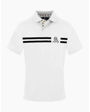 Aquascutum Collared Neck Short Sleeve Polo Shirt - White