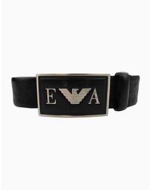 Emporio Armani Ea Eagle Logo Buckle Belt Nero - Black