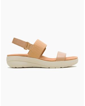 Hush Puppies Breathe Slingback Sandal Ankle Strap Sandals Tan - White