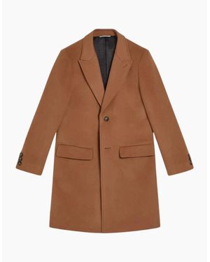 Ted Baker Wildigj Wool Blend Tan Overcoat - Brown