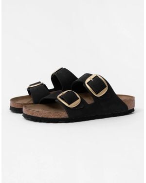 Birkenstock Arizona Big Buckle Nubuck Sandals - Black