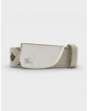 Burberry Check Webbing Shield Belt - Natural
