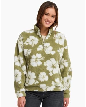 Roxy Jive Talking Polar Half Zip Fleece - Green