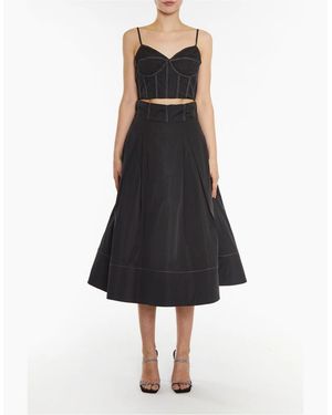 True Decadence Cut Out Sweetheart Neck Spaghetti Strap Bustier Tank - Black