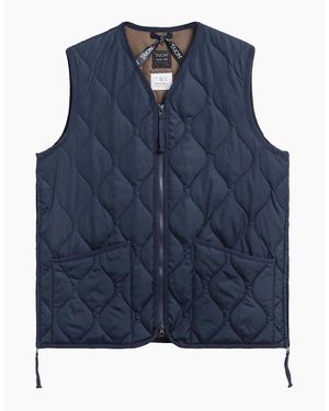 Taion Military V Neck Ripstop Down Vest - Blue