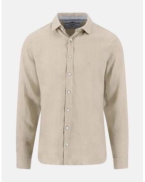 Fynch-Hatton Kent Collar Pure Linen Shirt Sand - Natural