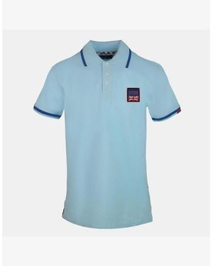 Aquascutum Flag Collared Neck Short Sleeve Regular Fit Shirt - Blue
