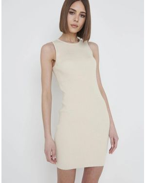 Pretty Lavish Billie Ribbed Racer Mini Dress - Natural