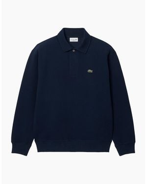 Lacoste Sh9450 Polo Collar Piqué Sweatshirt - Blue
