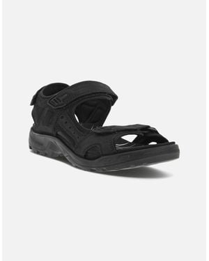 Ecco Offroad Nubuck Leather Walking Sandals - Black