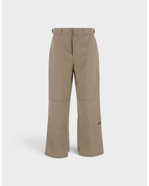 Palm Angels High Waisted Reversed Waistband Chino Pant - Natural