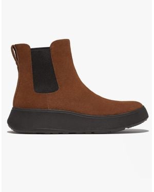Fitflop F-Mode Suede Flatform Chelsea Boots Rich - Brown