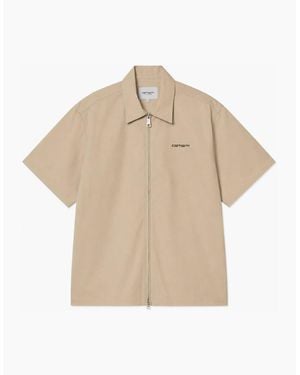 Carhartt S/S Postal Zip Shirt Iroko - Natural