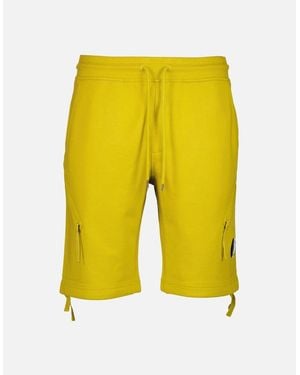 C.P. Company Diagonal Fleece Lens Sweat Shorts - Yellow