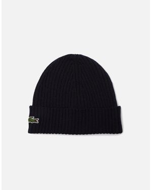 Lacoste Rb0001 Knitted Wool Beanie - Blue