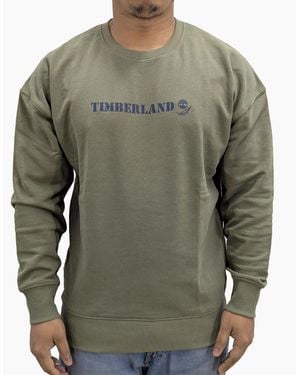 Timberland Sweatshirts Pullover Crew Neck Fleece Casual Cotton Jumper - Green