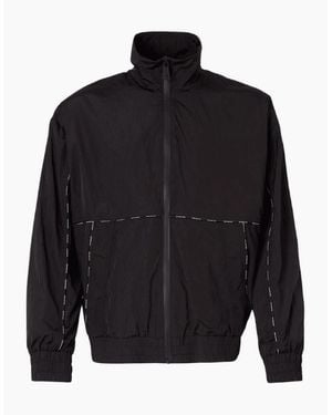 Versace Piping Logo Windbreaker Jacket - Black