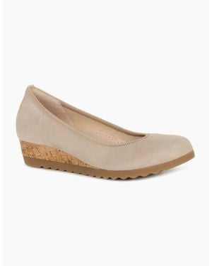 Gabor Epworth Low Wedge Heeled Shoes - White