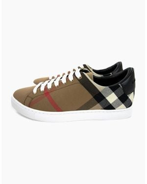 Burberry Albert Check Low Top Trainers Hc - Black