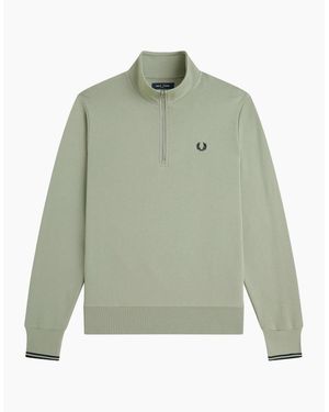 Fred Perry Half Zip Sweatshirt - Green
