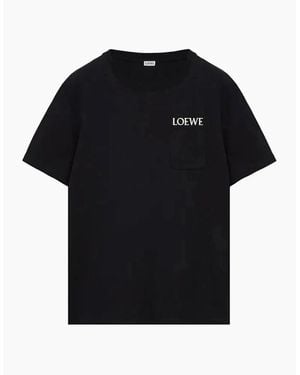 Loewe Pocket Embroidered Logo T-Shirt - Black