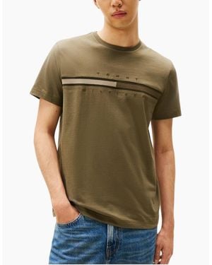Tommy Hilfiger T Shirts Crew Neck Regular Fit Cotton Tino Tee - Green