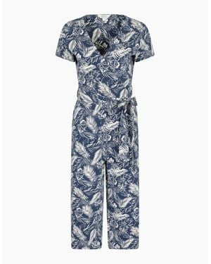 Mountain Warehouse Ladies Santorini Leaves Wrap Jumpsuit - Blue
