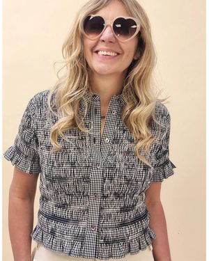 Nooki Design Astrid Gingham Blouse - Black