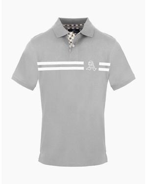 Aquascutum Collared Neck Short Sleeve Polo Shirt - Grey