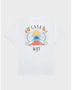 CASABLANCA Casa Way Mountain Printed T-Shirt - White