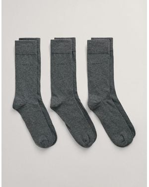 GANT Soft Cotton Socks 3-Pack - Grey