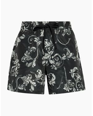 Versace Nylon Baroque All Over Shorts - Black