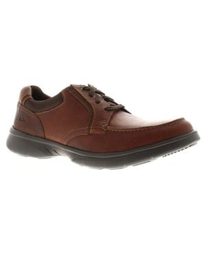Clarks Casual Shoes Bradley Vibe Leather Lace Up Tan Uk Size - Brown