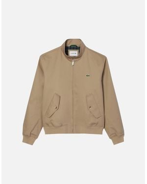 Lacoste Water Repellent Twill Harrington Jacket - Natural