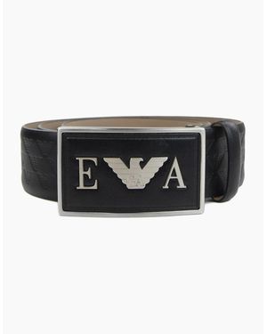 Emporio Armani Genuine Leather Eagle Print Belt Nero - Black