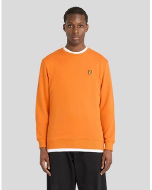 Lyle & Scott Cotton Crew Neck Sweatshirt - Orange