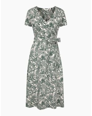 Mountain Warehouse Ladies Santorini Floral Wrap Midi Dress - Grey
