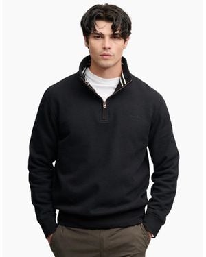 Superdry Essential Serif Logo Half Zip Sweatshirt - Black